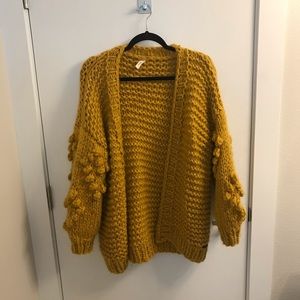 Knit Mustard Chunky Cardigan Sweater